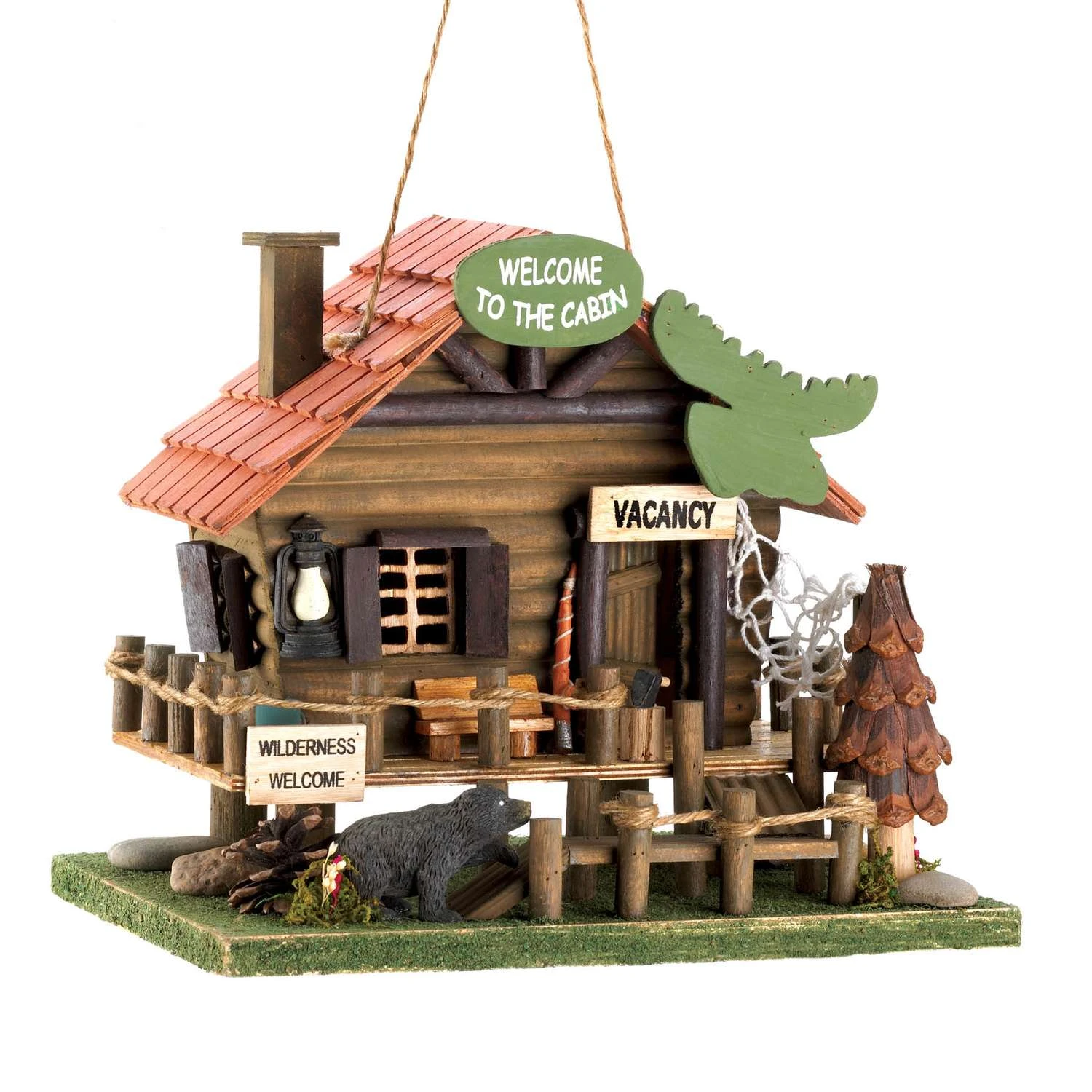 Songbird Valley Vacation Cabin 8.75 In. H X 7.8 In. W X 10.25 In. L Wood Bird House 1 Songbird Valley Vacation Cabin 8.75 In. H X 7.8 In. W X 10.25 In. L Wood Bird House