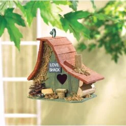 Songbird Valley Love Shack 8 In. H X 7 In. W X 7.8 In. L Wood Bird House