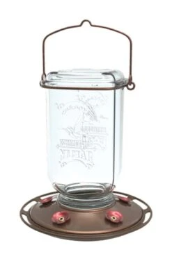 More Birds Hummingbird 25 Oz Glass Jar Nectar Feeder 5 Ports