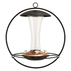 Panacea Hummingbird 16 Oz Glass/Metal Floating Sphere Nectar Feeder 4 Ports