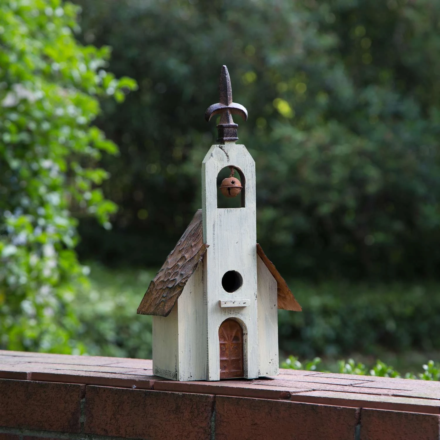 Glitzhome 15.63 In. H X 4.92 In. W X 7.48 In. L Metal And Wood Bird House 1 Glitzhome 15.63 In. H X 4.92 In. W X 7.48 In. L Metal And Wood Bird House