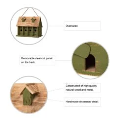 Glitzhome 12.25 In. H X 8.75 In. W X 14.25 In. L Metal And Wood Bird House -Nestify Shop 53c12535 2312 45cc aa83 97f1ce326602