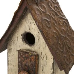 Glitzhome 13.9 In. H X 5 In. W X 7.28 In. L Metal And Wood Bird House -Nestify Shop 685f6417 51cc 4a2a bd6c 57beab2d4f9c