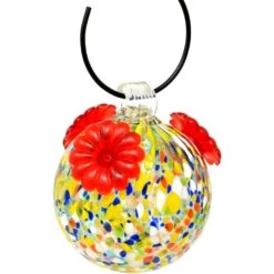 Gift Essentials Gift Essentials Hummingbird 8 Oz Glass Hummingbird Feeder Nectar Feeder 3 Ports