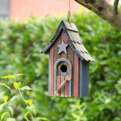 Glitzhome 10.04 In. H X 4.92 In. W X 6.69 In. L Wood Bird House