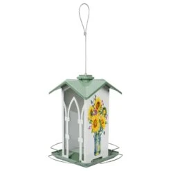 Nature's Way Wild Bird 1.56 Qt. Cap. Metal Country Cottage Gazebo Bird Feeder 4 Ports