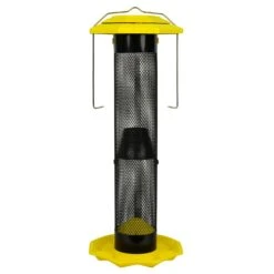 Nature's Way Funnel Flip-Top Finch 1.5 Qt Metal Mesh Sunflower Bird Feeder