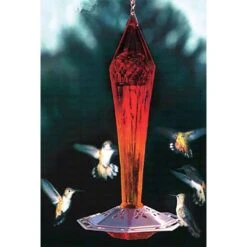 Songbird Essentials Songbird Essentials Hummingbird 7.5 Oz Copper/Glass Ruby Nectar Feeder