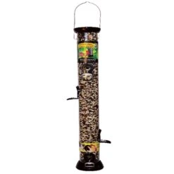 Droll Yankees Onyx Clever Clean & Fill Wild Bird 3 Lb Metal/Plastic Tube Bird Feeder 6 Ports