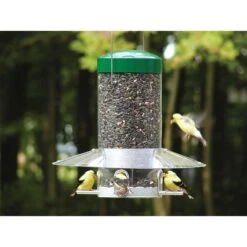 Birds Choice Wild Bird 1.2 Gal Plastic/Steel Tube Bird Feeder 4 Ports