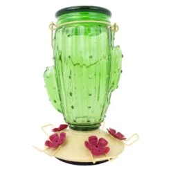 Perky-Pet Hummingbird 32 Oz Glass/Metal Cactus Top-Fill Bird Feeder 5 Ports