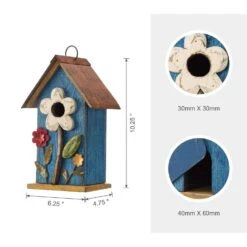 Glitzhome 10.25 In. H X 4.75 In. W X 6.25 In. L Metal And Wood Bird House -Nestify Shop b3feae98 f7e4 4f84 8d6f 33a4e2c0a31a