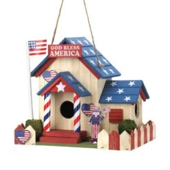 Songbird Valley All American 8.25 In. H X 7 In. W X 6.6 In. L Wood Bird House