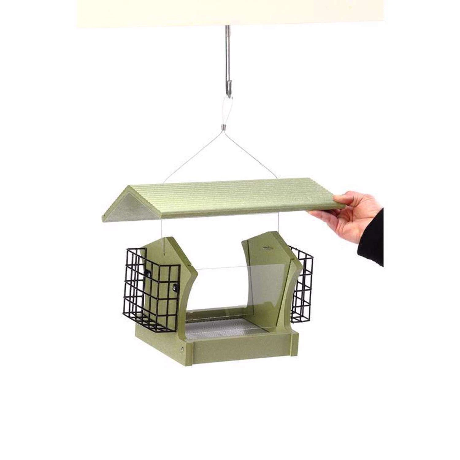 Birds Choice Green Solutions Wild Bird 3 Qt Plastic Hopper Bird Feeder 2 Birds Choice Green Solutions Wild Bird 3 Qt Plastic Hopper Bird Feeder - Image 2