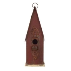 Glitzhome 13.23 In. H X 3.94 In. W X 4.53 In. L Metal And Wood Bird House