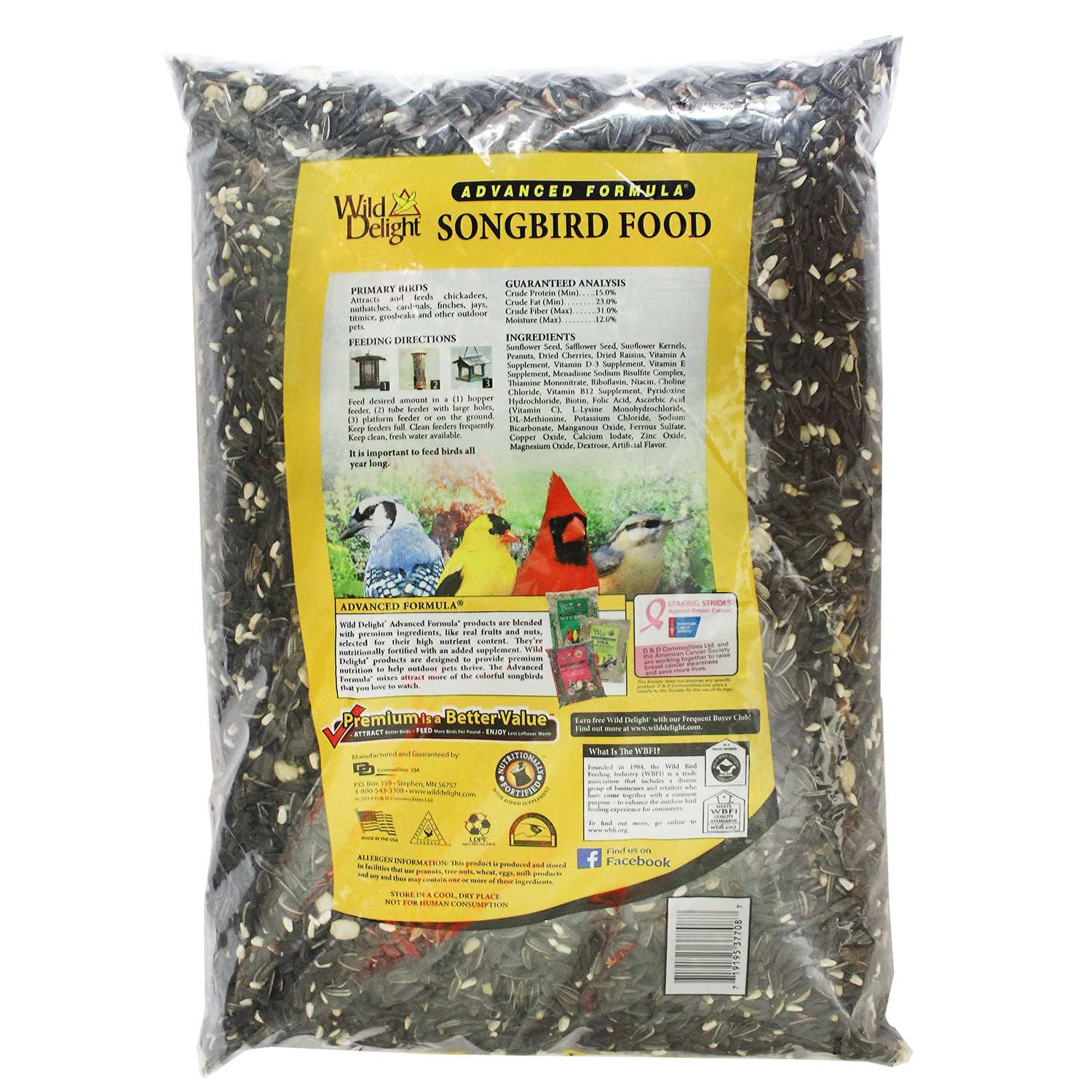 Wild Delight Songbird Sunflower Seeds Wild Bird Food 8 Lb 3 Wild Delight Songbird Sunflower Seeds Wild Bird Food 8 Lb - Image 3
