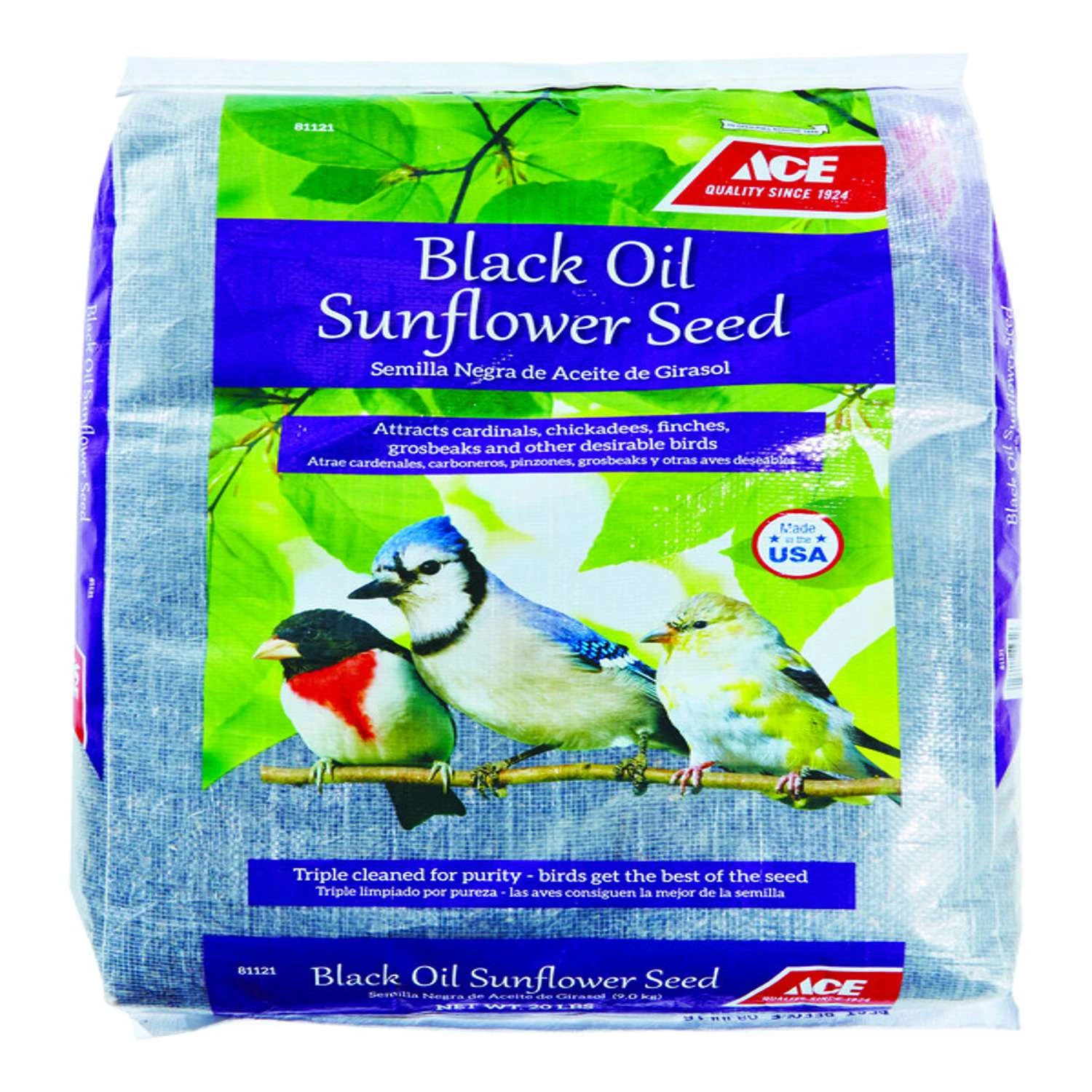 Ace Songbird Black Oil Sunflower Seed Wild Bird Seed 20 Lb 1 Ace Songbird Black Oil Sunflower Seed Wild Bird Seed 20 Lb