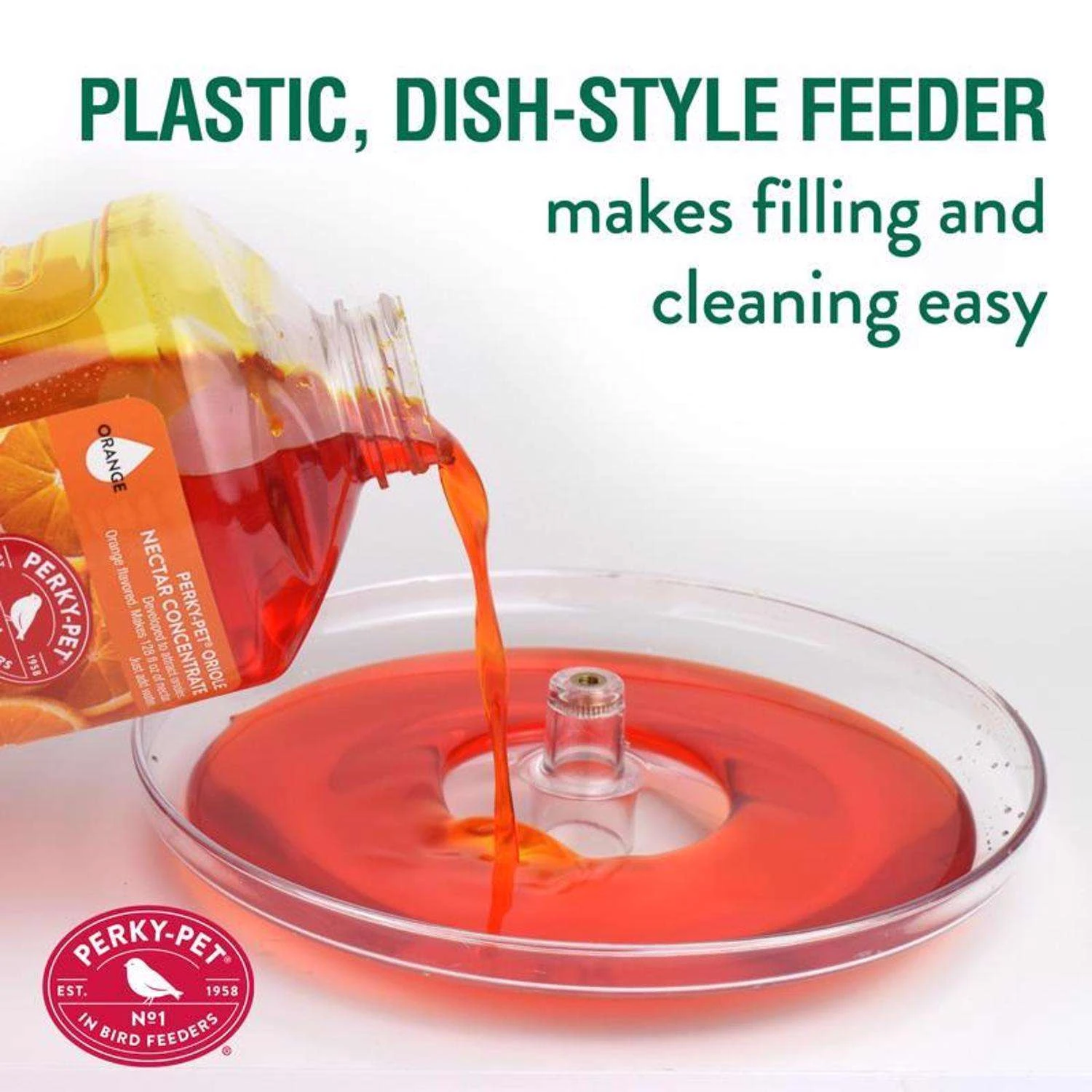 Perky-Pet Oriole 16 Oz Plastic Tray Nectar Feeder 4 Ports 3 Perky-Pet Oriole 16 Oz Plastic Tray Nectar Feeder 4 Ports - Image 3