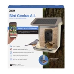 Feit Bird Genius Smart Feeder Wild Bird 2.5 L Plastic Bird Feeder 1 Ports
