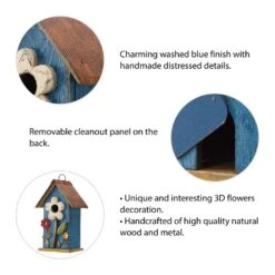 Glitzhome 10.25 In. H X 4.75 In. W X 6.25 In. L Metal And Wood Bird House -Nestify Shop ddc5de76 6fd6 4258 b485 1683a0f06384