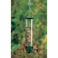 Droll Yankees Flipper Wild Bird 5 Lb Plastic Tube Bird Feeder 4 Ports