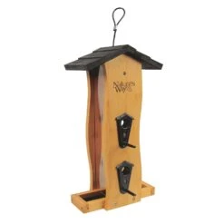 Nature's Way Wild Bird And Finch 12 Oz Bamboo Vertical Wave Bird Feeder 6 Ports